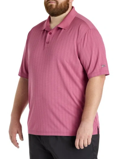 Reebok Big & Tall Golf Speedwick Stripe Polo Shirt In Pink