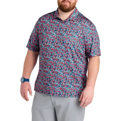 Reebok Big & Tall Island Floral Americana Polo Shirt In Multi