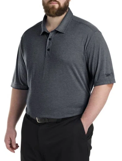 Reebok Big & Tall Performance Classic Stripe Polo Shirt In Black