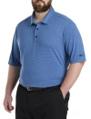 Reebok Big & Tall Performance Classic Stripe Polo Shirt In Twilight Blue