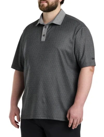 Reebok Big & Tall Performance Diamond Print Polo Shirt In Black