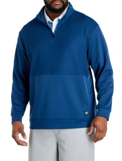 Reebok Big & Tall Performance Double-knit 1/4-zip Pullover In Blue