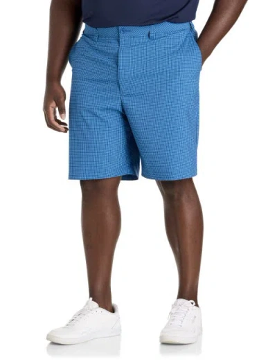 Reebok Big & Tall Performance Plaid Golf Shorts In Twilight Blue