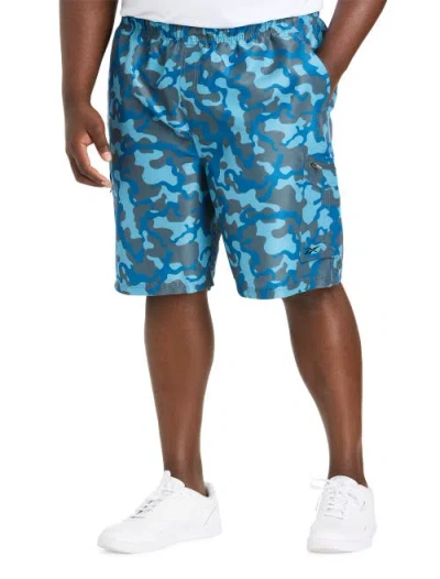 Reebok Big & Tall Performance Ripstop Camo Cargo Shorts In Blue