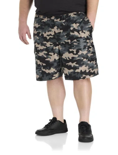 Reebok Big & Tall Performance Ripstop Camo Cargo Shorts In Gritty Grey Camo