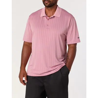 Reebok Big & Tall Performance Striped Polo Shirt V2 In Pink