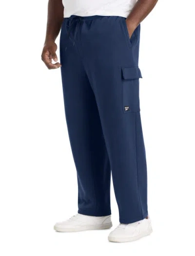 Reebok Big & Tall Performance Supersoft Cargo Sweatpants In Blue