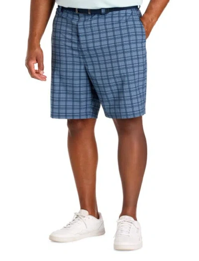 Reebok Big & Tall Plaid Tech Golf Shorts In Blue