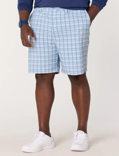 Reebok Big & Tall Plaid Tech Golf Shorts In Blue