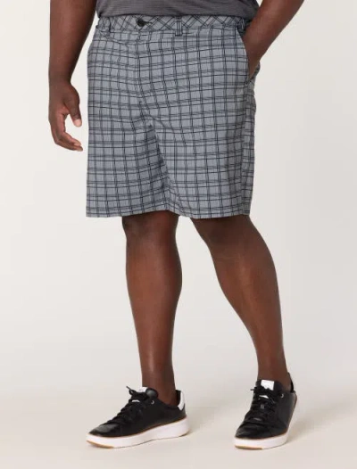 Reebok Big & Tall Plaid Tech Golf Shorts In Gray