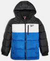 Reebok Big Boys Color Blocked Promo Long Sleeve Puffer Jacket In Blue