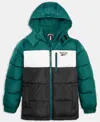 Reebok Big Boys Color Blocked Promo Long Sleeve Puffer Jacket In Green