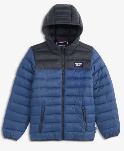 Reebok Kids' Big Boys' Xs-xl Hooded Packable Jacket In Blue