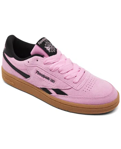Reebok Big Kids Classic Club C Revenge Casual Sneakers From Finish Line In Black,rose,gum
