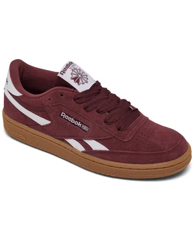 Reebok Big Kids Classic Club C Revenge Casual Sneakers From Finish Line In Burgundy,blue