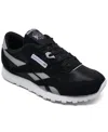 Reebok Big Kids Classic Nylon Casual Sneakers From Finish Line In Black
