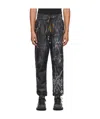 Reebok Black Pattern Printed Drawstring Sweatpants In Black
