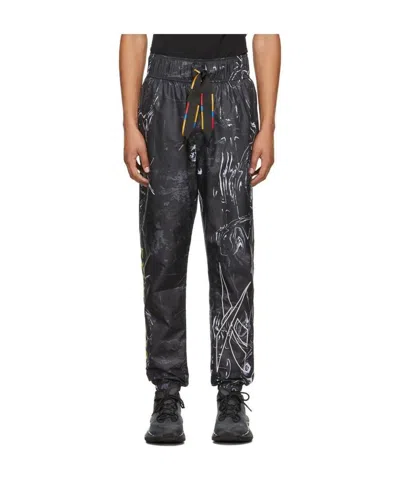 Reebok Black Pattern Printed Drawstring Sweatpants