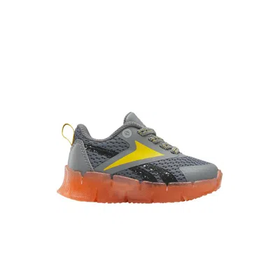 Pre-owned Reebok Blippi X Zig N' Glow Elastic Lace Toddler 'i'm An Excavator' | Grey | Infant Size 9 In Gray