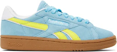 Reebok Blue & Yellow Club C Grounds Uk Sneakers In Digital Blue/solar
