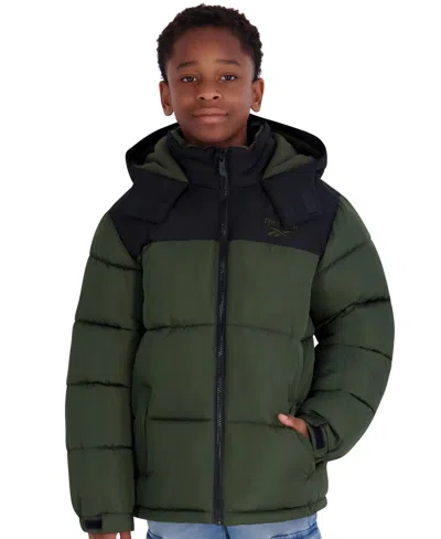 Reebok Kids' Boys' 5-20 Hooded Puffer Jacket In Green