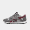 Reebok Size 6.0 Nylon In Grey/maroon