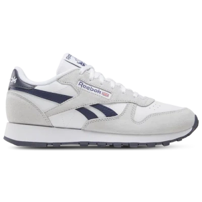 Reebok Kids' Boysclassicleather-boys'gradeschoolshoeswhite/newgrey/legacyblue In Multi