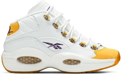 Pre-owned Reebok Brand  Question Mid 'yellow Toe' White Yellow Ultraviolet (fx4286) 4.5