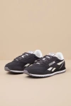 Reebok Classic Az Washed Black And Chalk Suede Leather Sneakers In Washed Black/washed Black/chalk