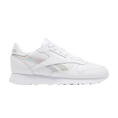 Pre-owned Reebok Classic Leather Big Kid 'white Iridescent' | Kid's Size 5.5