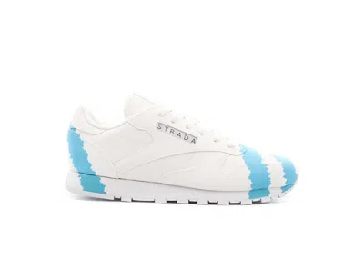 Pre-owned Reebok Classic Leather Collina Strada (women's) Sneakers In Footwear White/digital Blue/acid Yellow