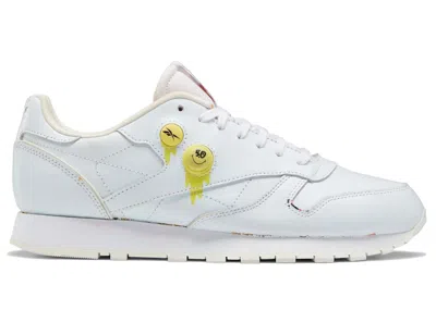 Pre-owned Reebok Classic Leather Pump 50th Anniversary Smiley Sneakers In Footwear White/chalk