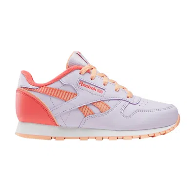 Pre-owned Reebok Classic Leather Step 'n' Flash 2.0 Little Kid 'digital Gleam Sunset Coral' | Purple | Kid's S