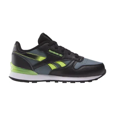 Pre-owned Reebok Classic Leather Step 'n' Flash Little Kid 'black Grey Lime' | Kid's Size 1.5