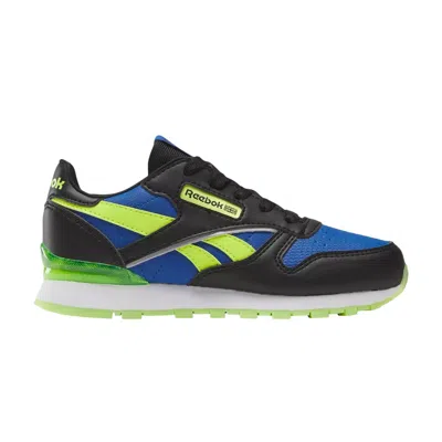 Pre-owned Reebok Classic Leather Step 'n' Flash Little Kid 'black Laser Lime' | Kid's Size 2