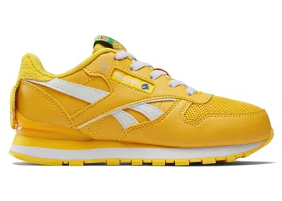 Pre-owned Reebok Classic Leather Step 'n' Flash Sonic The Hedgehog 3 Tails Sneakers In Gold/white In Multi