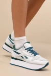 Reebok Classic Leather Triple Lift Moon And Green Platform Sneakers