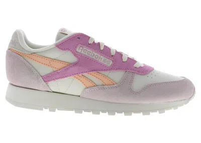 Pre-owned Reebok Classic Leather (women's) Sneakers In Bone/peach Glow/ashen Lilac In Multi
