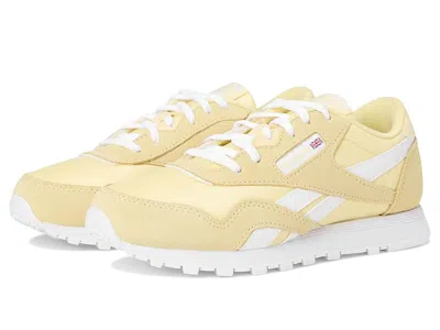 Reebok Classic Nylon (big Kid) Kids Shoes Bleached Yellow/white : 6 Big Kid M, Suede