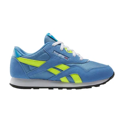 Pre-owned Reebok Classic Nylon Little Kid 'essential Blue Solar Acid Yellow' | Kid's Size 2.5