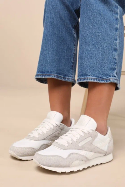 Reebok Classic Nylon Sand And Chalk Suede Leather Sneakers