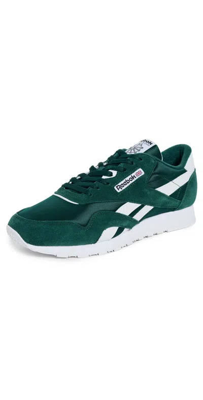 Reebok Classic Nylon Trainers In Green
