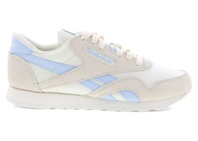 Pre-owned Reebok Classic Nylon (women's) Sneakers In Bone/pale Blue/chalk