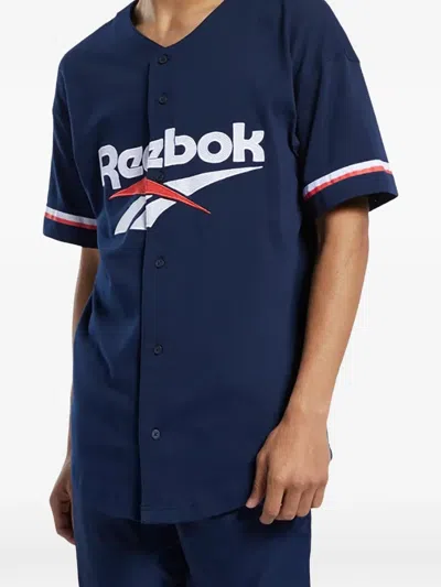 Reebok Classics Baseball V-neck T-shirt In Blue