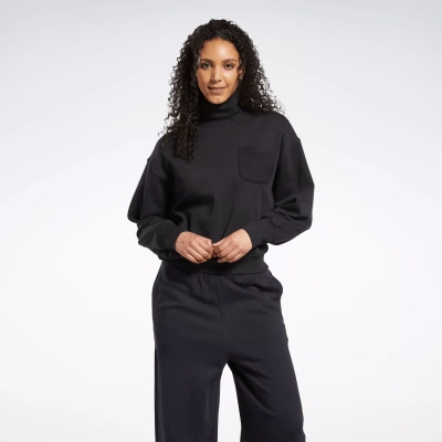 Reebok Classics Cotton French Terry Sweatshirt In Black