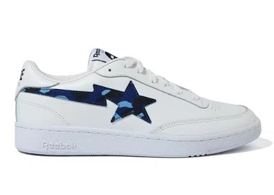 Pre-owned Reebok Club C 85 A Bathing Ape Camo Sneakers In White