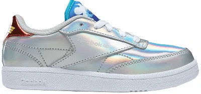 Pre-owned Reebok Club C 85 Dc Wonder Woman Sneakers In Silver Metallic