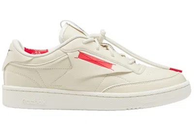 Pre-owned Reebok Club C 85 Vegan Milk Makeup Equipment Room Sneakers In Vintage Chalk/vector Red/core Black