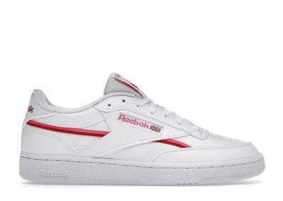 Pre-owned Reebok Club C 85 Vegan White (women's) Sneakers In Footwer White/atomic Pink/vector Red