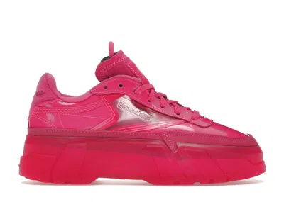Pre-owned Reebok Club C Cardi (women's) Sneakers In Dynamic Pink/clear